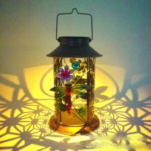 Decorative Solar Hanging Lantern with Dragonfly Design – LED